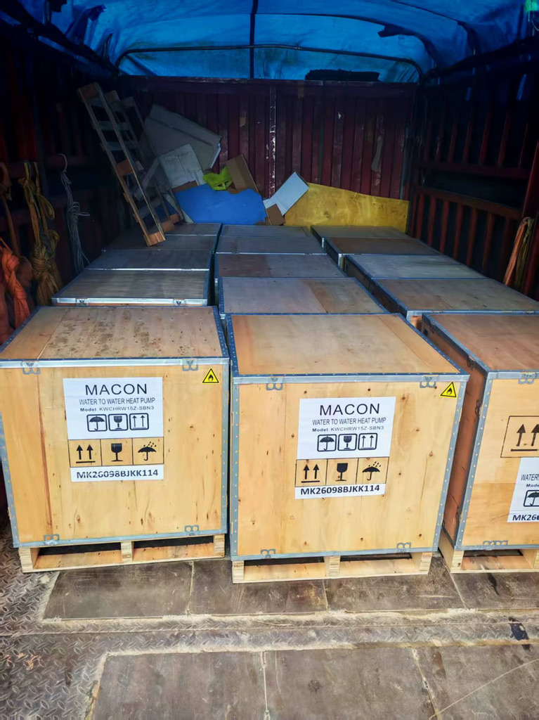 Crated equipment loaded for transport, illustrating China-to-Korea import work